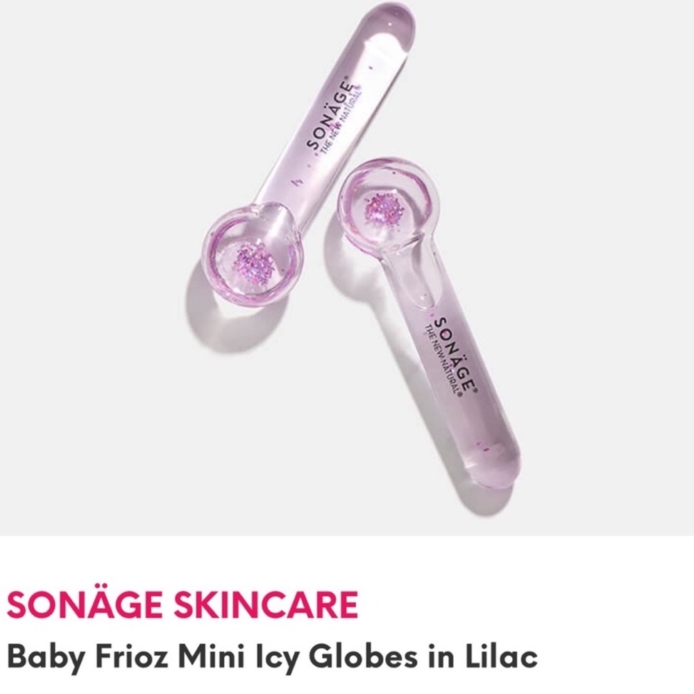 Sonage skincare baby Frioz Mini Icey Globes in lilac For Face and Eye Puffiness